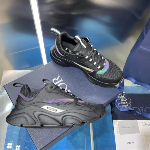 Dior Mens Shoes Sneakers Luxury Brand Breathable Design B22 SNEAKER Mesh with Smooth Calfskin with Original Box 3SN231YXX_H861
