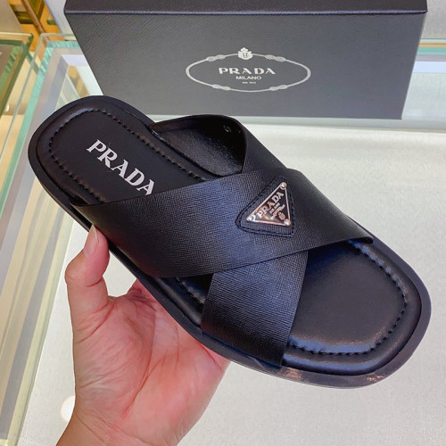 Prada Mens Shoes Slippers Luxury Brand Summer Slipper with Original Box  