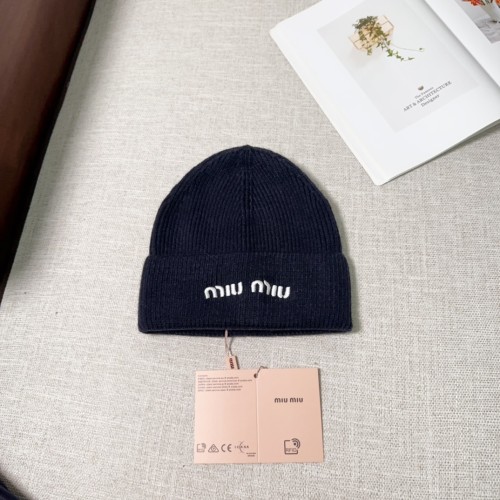 Miumiu Womens Cap Knit Hat Luxury Brand with Original Box  
