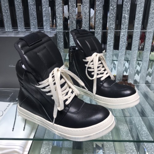 Rick Owens Men Shoes Sneakers Leather High-Top Breathable Mens Casual Shoes Ankle Boots with Original Box