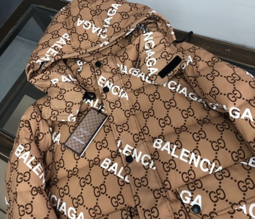 Gucci x Balenciaga Design Mens Womens Winter Windprood Down Jackets Keep Warm 90% White Duck Down