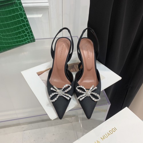 Amina Muaddi Womens Shoes Sandals Slippers Luxury Brand Fashion Pumps for Women with Original Box 9cm Heel
