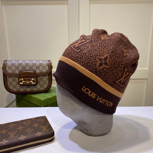Louis Vuitton Womens Mens Cap Knit Hat Luxury Brand with Original Box  