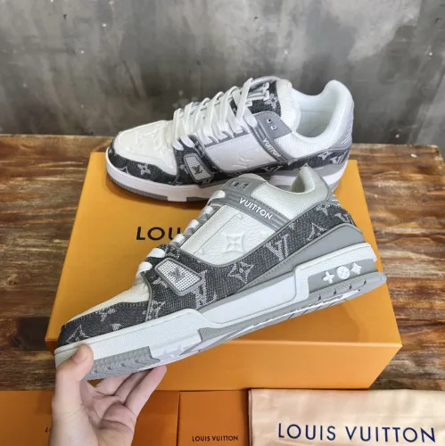 Louis Vuitton Mens Shoes Fashion Sneakers Design Luxury Brand LV TRAINER SNEAKER 1ABLVV Mix of materials with Original Box 1ABLUR  
