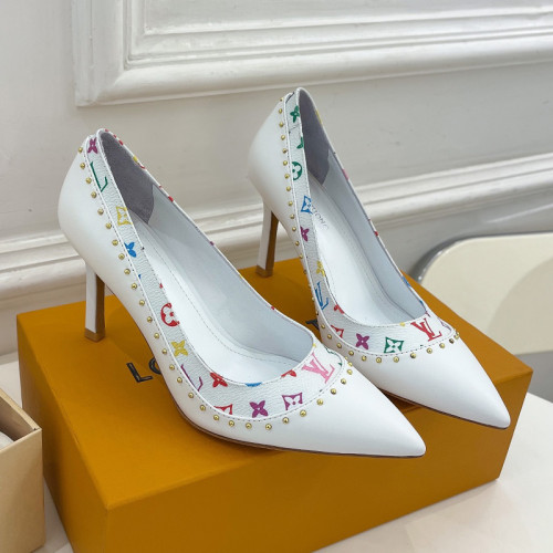 Louis Vuitton Womens Shoes Pumps Sandals Leather Design Luxury Brand CHERIE PUMP with Original Box 8cm Heel