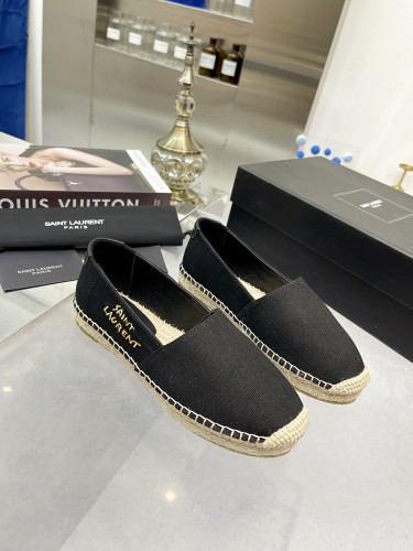Yves Saint Laurent YSL Women Shoes Casual Luxury Brand SAINT LAURENT EMBROIDERED ESPADRILLES IN CANVAS with Original Box 6059561P2101000