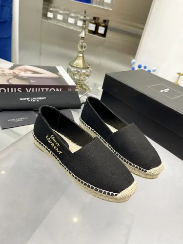 Yves Saint Laurent YSL Women Shoes Casual Luxury Brand SAINT LAURENT EMBROIDERED ESPADRILLES IN CANVAS with Original Box 6059561P2101000