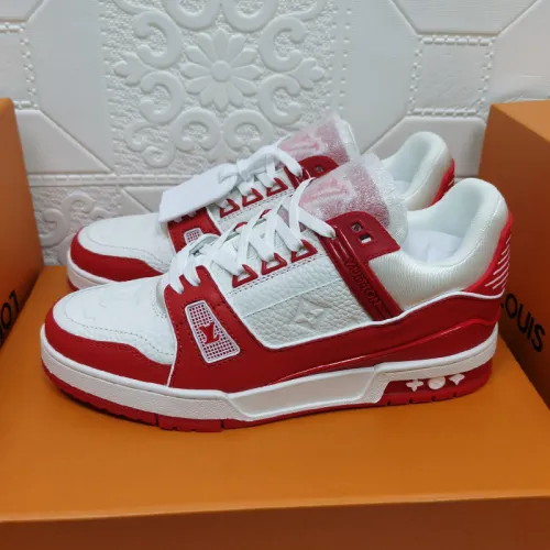 Louis Vuitton Mens Shoes Fashion Sneakers Design Luxury Brand LV TRAINER SNEAKER Mix of materials with Original Box 1A9JI9