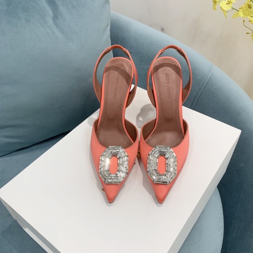 Amina Muaddi Womens Shoes Sandals Slippers Luxury Brand Fashion Pumps for Women with Original Box 9cm Heel