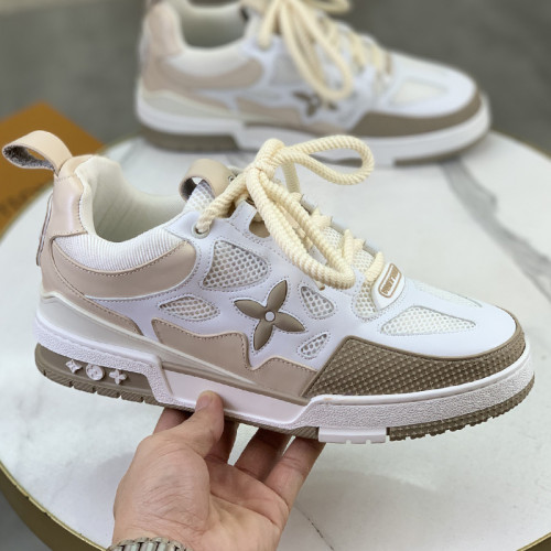 Louis Vuitton Mens Shoes Fashion Sneakers Design Luxury Brand LV TRAINER SNEAKER Mix of materials with Original Box 1AB9XJ  