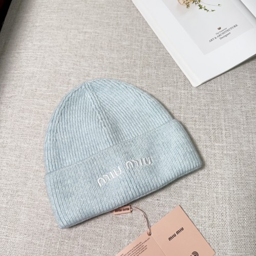 Miumiu Womens Cap Knit Hat Luxury Brand with Original Box  