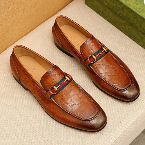 Gucci Mens Shoes Leather Design Luxury Brand Business Dress Shoes for Men with Original Box