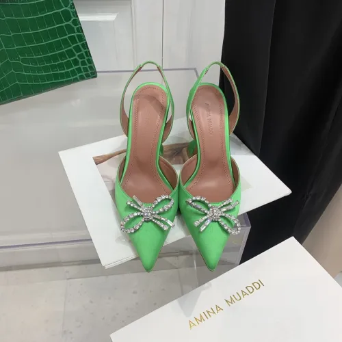 Amina Muaddi Womens Shoes Sandals Slippers Luxury Brand Fashion Pumps for Women with Original Box 9cm Heel