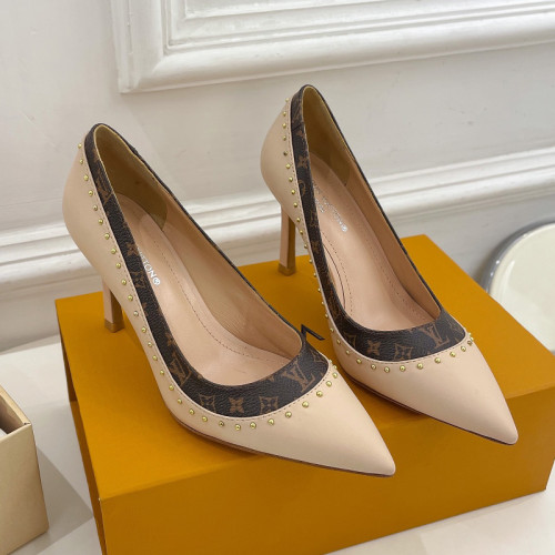 Louis Vuitton Womens Shoes Pumps Sandals Leather Design Luxury Brand CHERIE PUMP with Original Box 8cm Heel