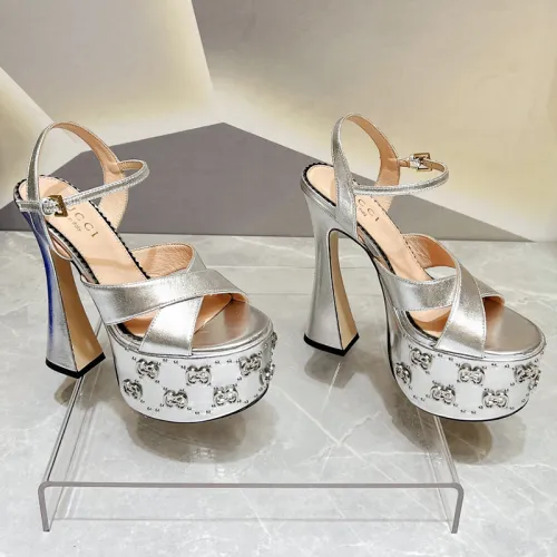 Gucci Womens Shoes Sandals 15cm Heel Luxury Brand with Original Box 730022 US000 7519 Women's Interlocking G sandal in leather Whatsapp 