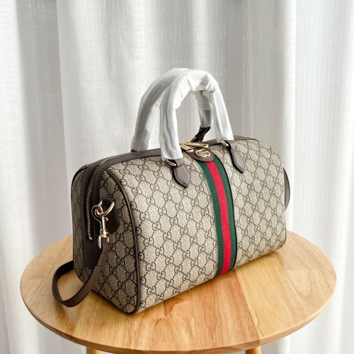 Gucci Womens Bags Handbags Shoulder Messenger Bags Luxury Brand Ophidia medium top handle bag in beige with Original Box 77206596IWG8745