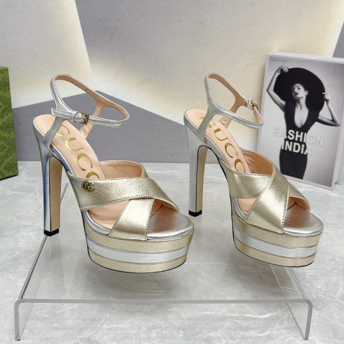 Gucci Womens Shoes Sandals 14cm Heel Luxury Brand with Original Box 730022 US000 7519 Women's Interlocking G sandal in leather Whatsapp 