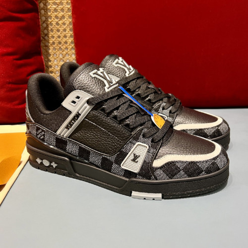 Louis Vuitton Mens Shoes Fashion Sneakers Design Luxury Brand LV TRAINER SNEAKER 1ABLVV Mix of materials with Original Box 1ABLUR  