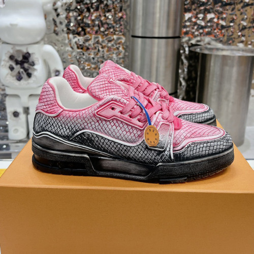 Louis Vuitton Mens Shoes Fashion Sneakers Design Luxury Brand LV TRAINER SNEAKER 1ABLVV Mix of materials with Original Box 1ABLUR  