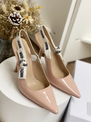 Dior Women Shoes Luxury Design Fashion Type High Heel Shoes for Wedding Style J'ADIOR SLINGBACK PUMP Nude Patent Calfskin KCC201VNR_S12U with Original Box