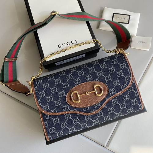 Gucci Womens Bags Luxury Brand Gucci Horsebit 1955 small bag in GG Supreme with Original Box 677286 HUHHX 9759