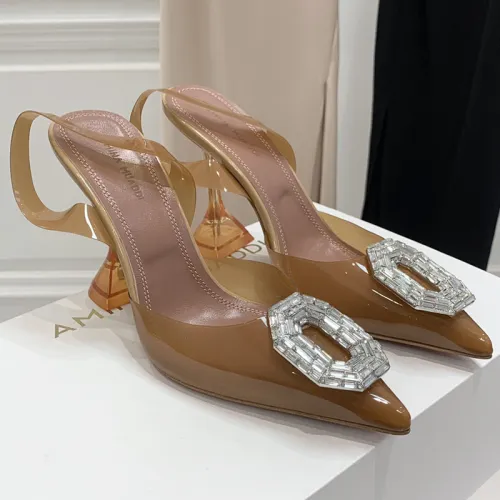 Amina Muaddi Womens Shoes Sandals Slippers Luxury Brand Fashion Pumps for Women with Original Box 9cm Heel