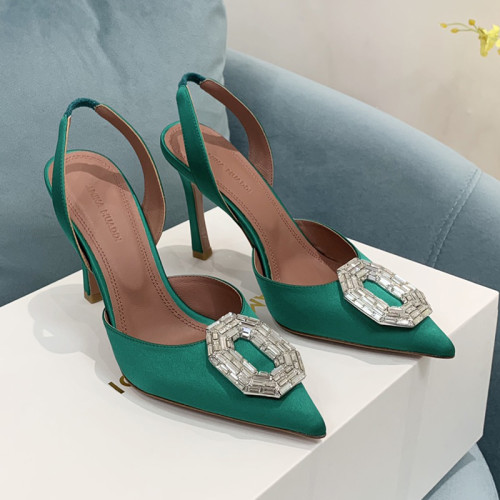 Amina Muaddi Womens Shoes Sandals Slippers Luxury Brand Fashion Pumps for Women with Original Box 9cm Heel