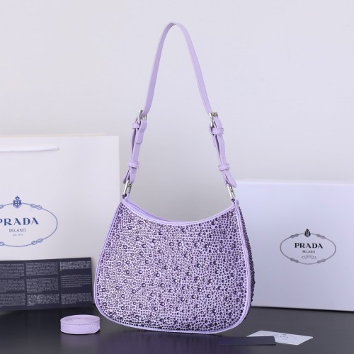 Prada Womens Shoulder Bags Leather Shopping Bag with Original Box