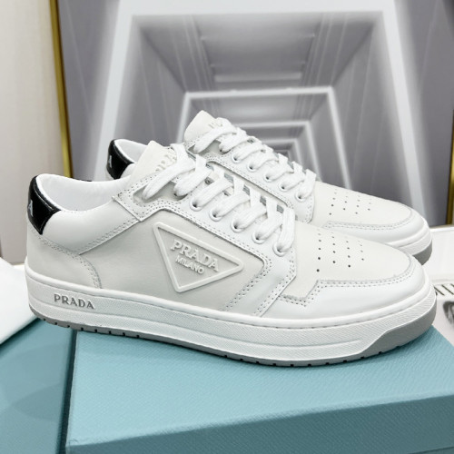 Prada Mens Shoes Casual Luxury Brand Breathable Sneakers with Original Box Downtown leather sneakers 2EE364_3LKG_F0964