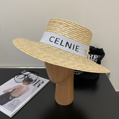 Celine Womens Hats Luxury Brand Design Celine Straw Hat with Original Box  