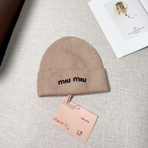Miumiu Womens Cap Knit Hat Luxury Brand with Original Box  