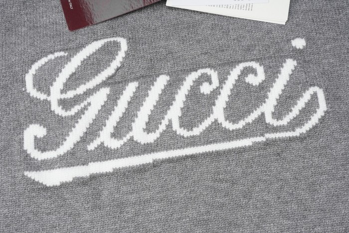 Gucci Men Womens Sweater Luxury Brand Womens Knitwear WOOL SWEATER WITH GUCCI INTARSIA 795347 XKD74 1423 Top Quality   