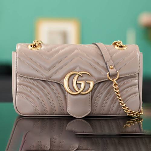 Gucci Womens Bags Shoulder Messenger Bag Luxury Brand Gucci GG Marmont matelassé small bag with Original Box 443497 DTDIT 9022