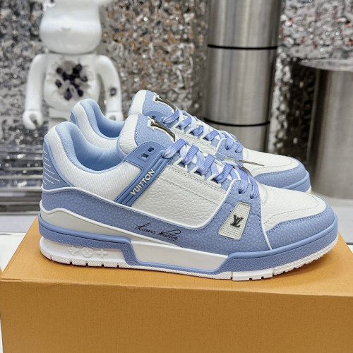 Louis Vuitton Mens Shoes Fashion Sneakers Design Luxury Brand LV TRAINER SNEAKER 1ABLVV Mix of materials with Original Box 1ABLUR  