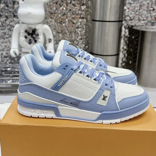Louis Vuitton Mens Shoes Fashion Sneakers Design Luxury Brand LV TRAINER SNEAKER 1ABLVV Mix of materials with Original Box 1ABLUR  