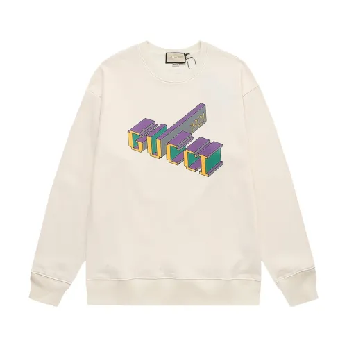 Gucci Womens Mens Sweatshirt Luxury Brand Mens Sweatshirts Winter Fashion COTTON JERSEY SWEATSHIRT WITH PRINT   