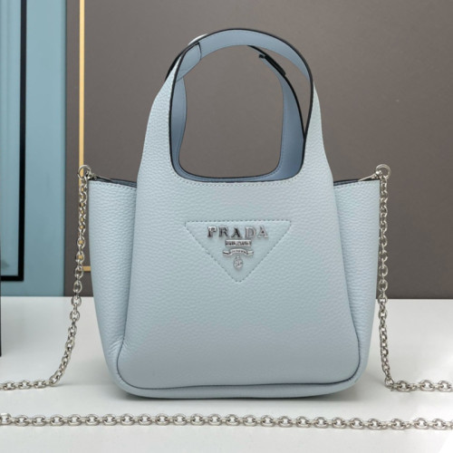 Prada Womens Shoulder Bags Leather Shopping Bag with Original Box