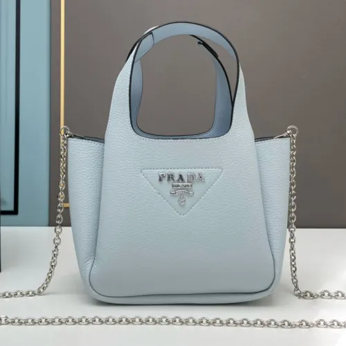 Prada Womens Shoulder Bags Leather Shopping Bag with Original Box