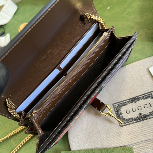 Gucci Womens Mens Bags Wallets Luxury Brand Gucci Jackie 1961 chain wallet with Original Box 652681 UQHEG 8309