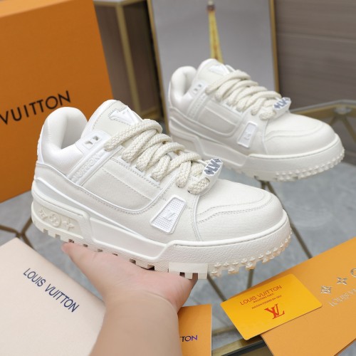 Louis Vuitton Mens Shoes Fashion Sneakers Design Luxury Brand LV TRAINER SNEAKER 1ABLVV Mix of materials with Original Box 1ABLUR  