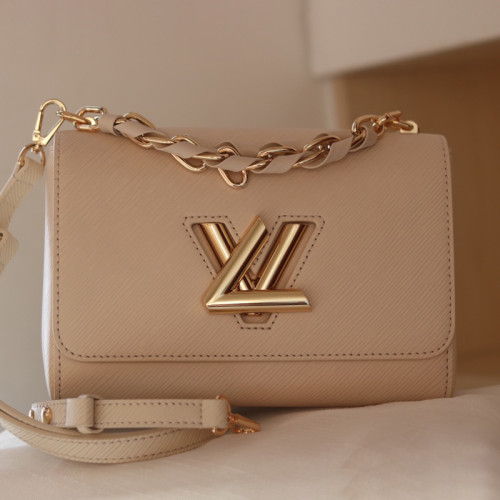 Louis Vuitton Womens Bags Shoulder Messenger Bags Luxury Brand TWIST MM M59887 with Original Box