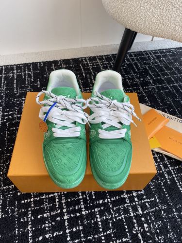 Louis Vuitton Mens Shoes Fashion Sneakers Design Luxury Brand LV TRAINER SNEAKER 1ABLVV Mix of materials with Original Box 1ABLUR  