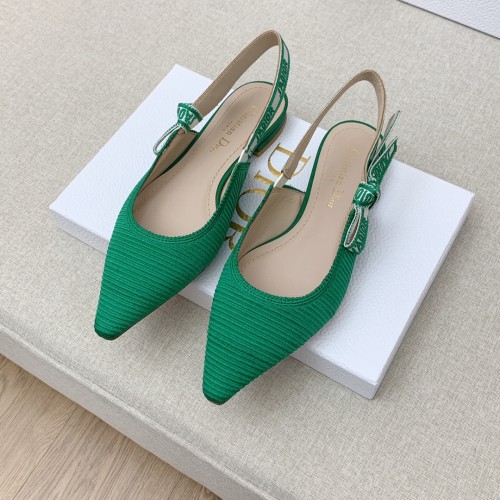 Dior Women Shoes Pumps Luxury Design Fashion Type Flat Heel Shoes for Wedding Style J'ADIOR SLINGBACK BALLERINA Cotton Fabric with Original Box Flat