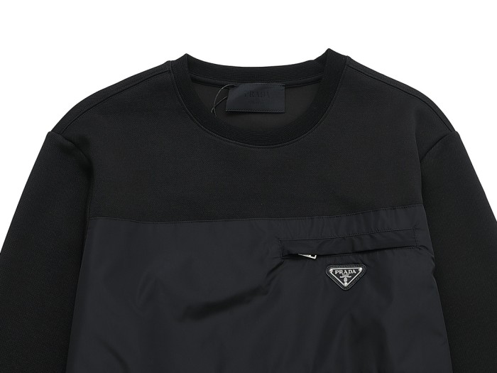 Prada Women Mens Long Sleeve T Shirts Sweatshirt Luxury Brand Mens Sweatshirts   