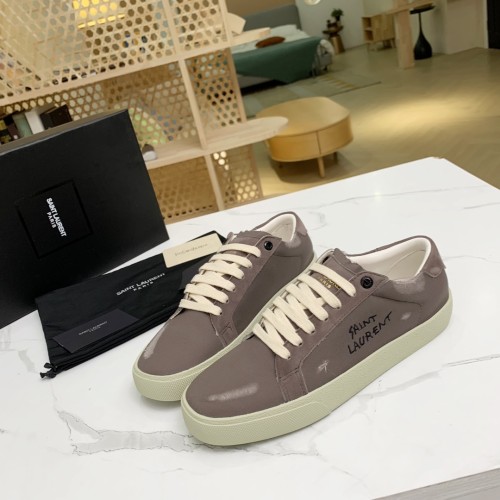 Yves Saint Laurent YSL Women Shoes Casual Luxury Brand COURT CLASSIC SL/06 EMBROIDERED SNEAKERS IN LEATHER with Original Box 61064908G109061