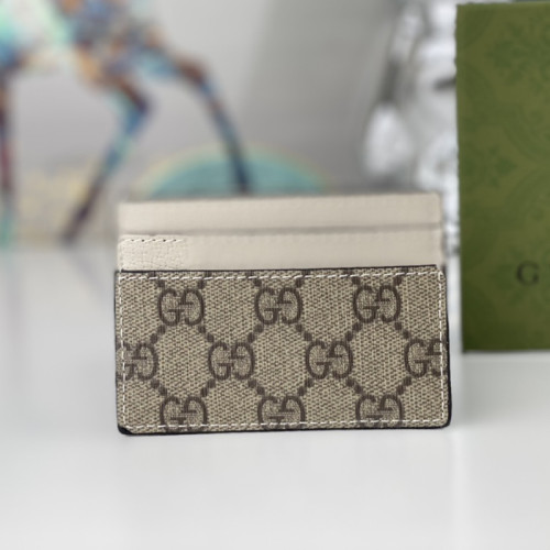 Gucci Womens Bag Wallets Card Holder Luxury Brand Ophidia GG card case in beige and blue Supreme with Original Box  