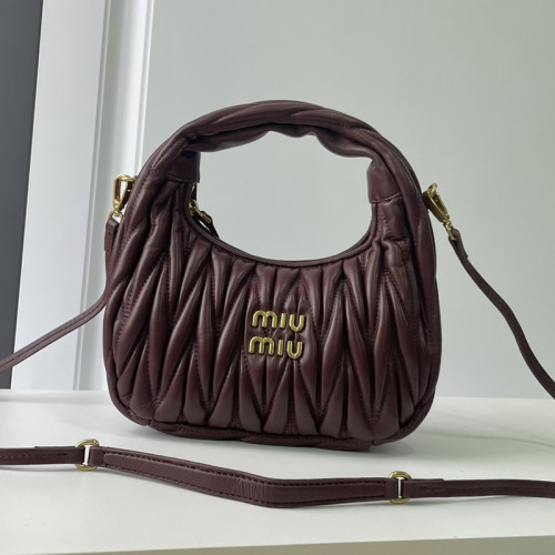 MiuMiu Womens Fashion Handbags Matelassé Shoulder Bag Leather Luxury Brand Miu Miu Wander Matelasse Nappa Leather Hobo Bag  
