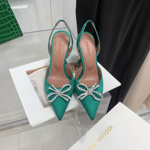 Amina Muaddi Womens Shoes Sandals Slippers Luxury Brand Fashion Pumps for Women with Original Box 9cm Heel