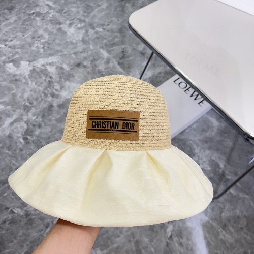Dior Womens Bucket Hat Straw Hat Luxury Brand Design Dior Cap with Original Box  