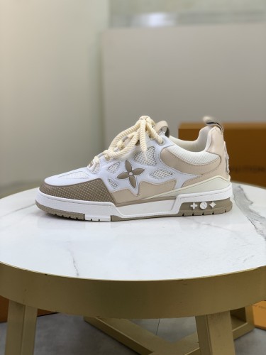 Louis Vuitton Mens Shoes Fashion Sneakers Design Luxury Brand LV TRAINER SNEAKER Mix of materials with Original Box 1AB9XJ  